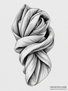 Tattoo sketch a subtle fabric fold or drape e... - эскиз тату (№1755439562_0, 17.08.2025 14:06) — Tatufoto.com