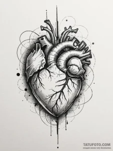 Tattoo design a geometric heart, composed of... - эскиз тату (№1755440158_0, 17.08.2025 14:15) — Tatufoto.com
