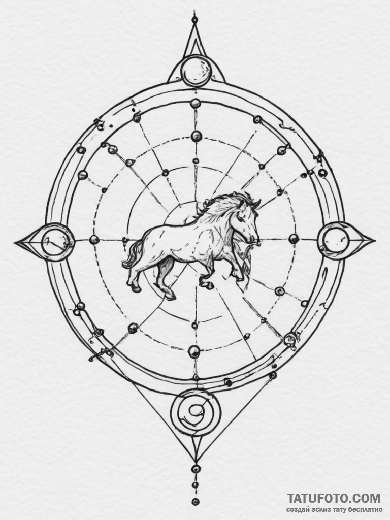 Tattoo sketch a zodiac constellation appearin... - эскиз тату (№1755440946_0, 17.08.2025 14:29) — Tatufoto.com