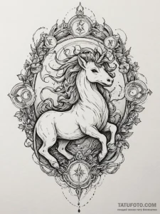 Tattoo design a zodiac animal emerging from o... - эскиз тату (№1755442938_0, 17.08.2025 15:02) — Tatufoto.com