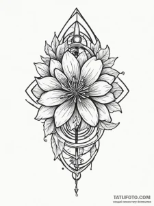 Flower, tattoo drawing outline, old school tr... - эскиз тату (№1755443134_0, 17.08.2025 15:05) — Tatufoto.com
