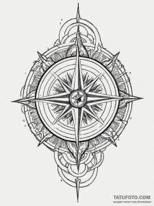 Tattoo sketch a classic 'compass rose' for gu... - эскиз тату (№1755443724_0, 17.08.2025 15:15) — Tatufoto.com