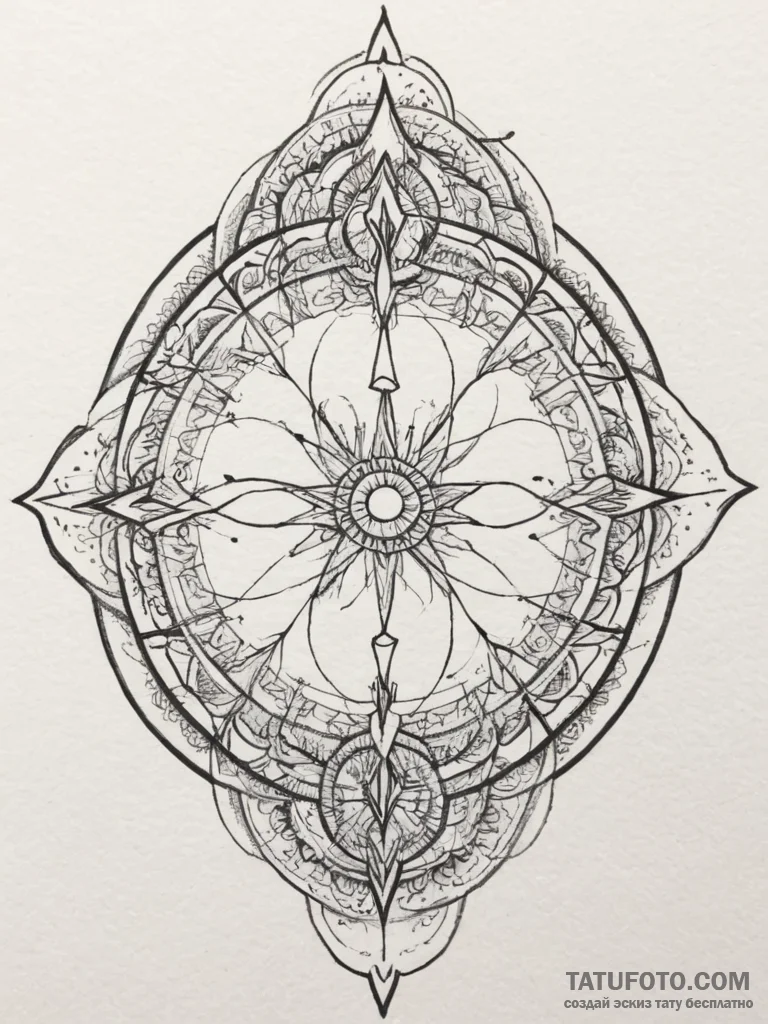 Tattoo sketch a sagittarius arrow, very fine... - эскиз тату (№1755444531_0, 17.08.2025 15:28) — Tatufoto.com