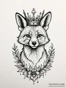 Tattoo design a whimsical animal (e.g., a fox... - эскиз тату (№1755445747_0, 17.08.2025 15:49) — Tatufoto.com