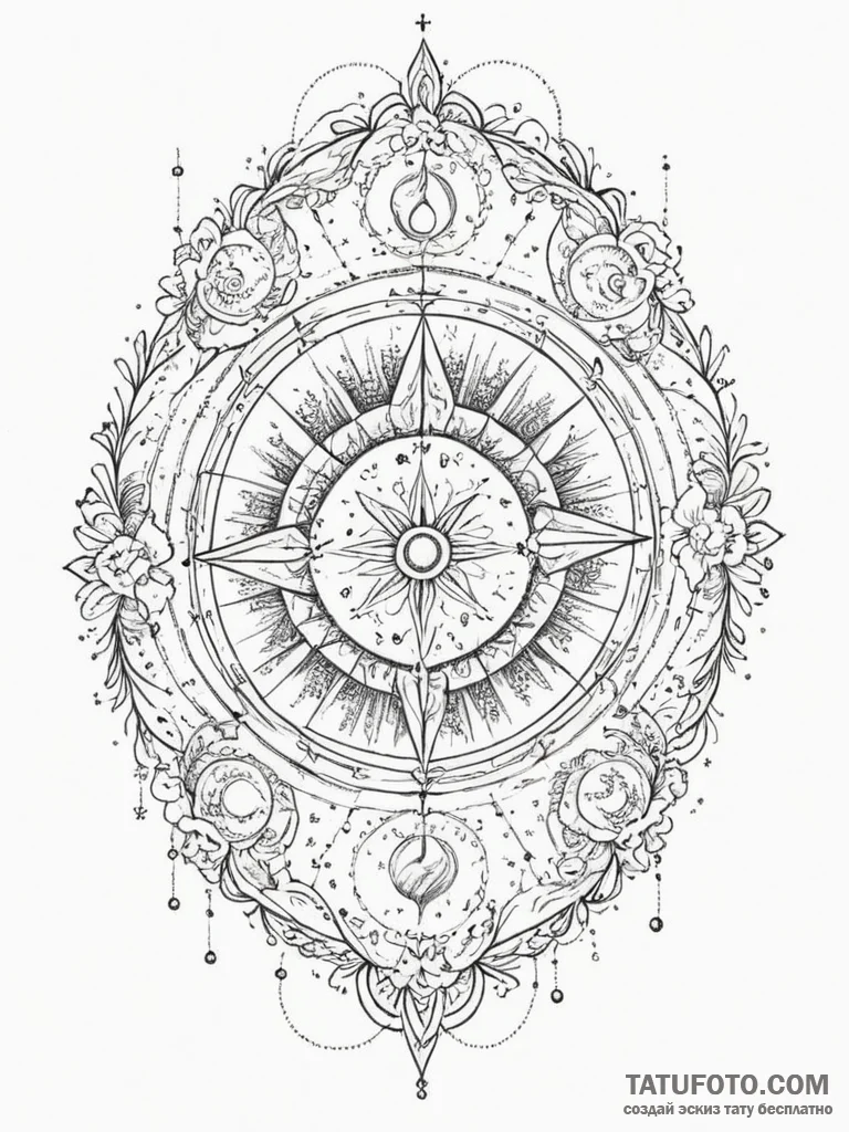 Tattoo sketch a zodiac constellation appearin... - эскиз тату (№1755446154_0, 17.08.2025 15:55) — Tatufoto.com