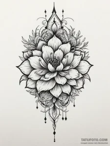 Tattoo design a dramatic blackwork design wit... - эскиз тату (№1755446962_0, 17.08.2025 16:09) — Tatufoto.com