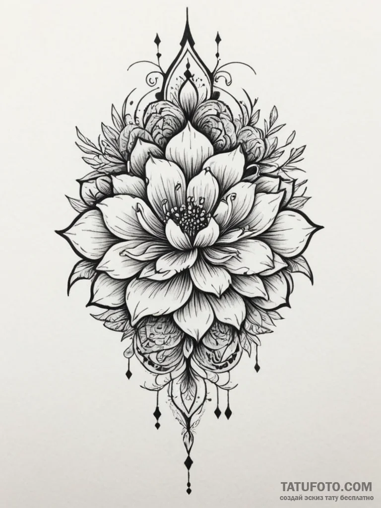 Tattoo design a dramatic blackwork design wit... - эскиз тату (№1755446962_0, 17.08.2025 16:09) — Tatufoto.com