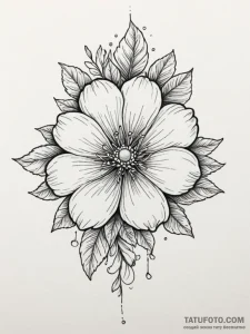 Tattoo design a flower blooming through a see... - эскиз тату (№1755447582_0, 17.08.2025 16:19) — Tatufoto.com