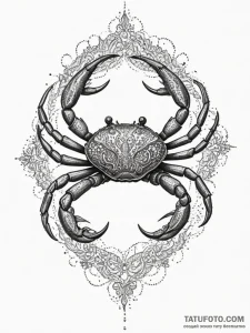 Tattoo design a cancer crab deconstructing in... - эскиз тату (№1755448198_0, 17.08.2025 16:29) — Tatufoto.com
