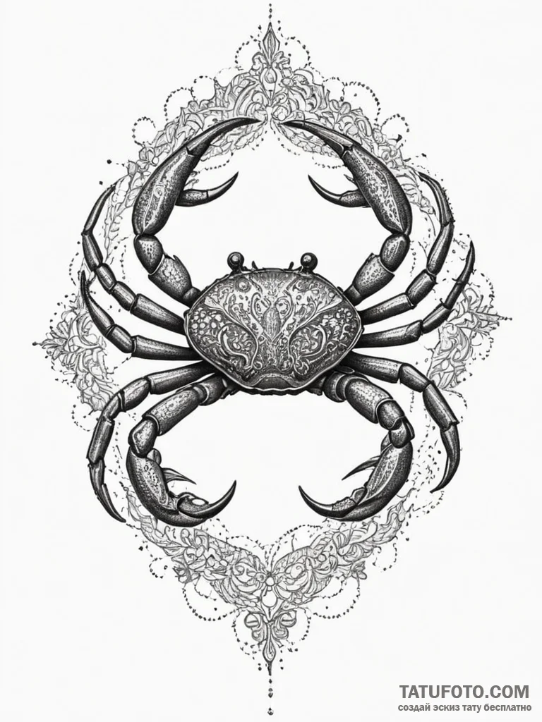 Tattoo design a cancer crab deconstructing in... - эскиз тату (№1755448198_0, 17.08.2025 16:29) — Tatufoto.com