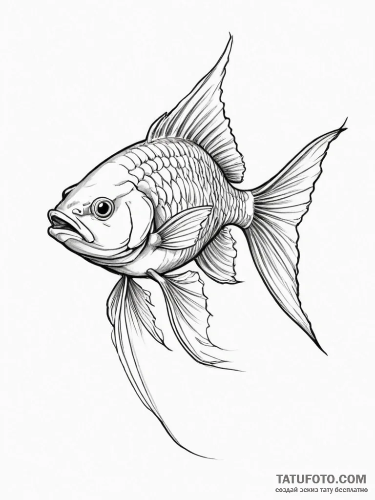 Fish - эскиз тату (№1755449212_0, 17.08.2025 16:46) — Tatufoto.com