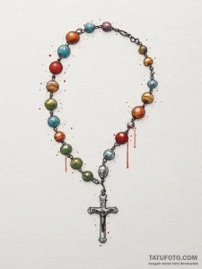 Rosary, tattoo sketch design, on a clean whit... - эскиз тату (№1755449812_0, 17.08.2025 16:56) — Tatufoto.com