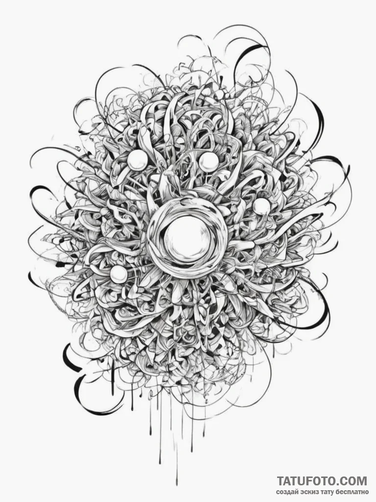 Tattoo sketch an abstract depiction of contro... - эскиз тату (№1755450017_0, 17.08.2025 17:00) — Tatufoto.com