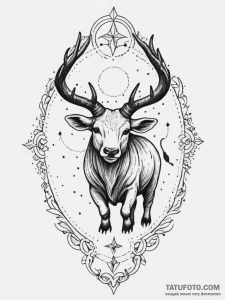 Tattoo design a zodiac animal's silhouette fo... - эскиз тату (№1755450216_0, 17.08.2025 17:03) — Tatufoto.com