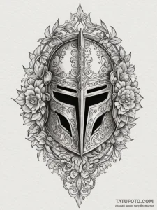 Tattoo design a detailed medieval helmet with... - эскиз тату (№1755451033_0, 17.08.2025 17:17) — Tatufoto.com