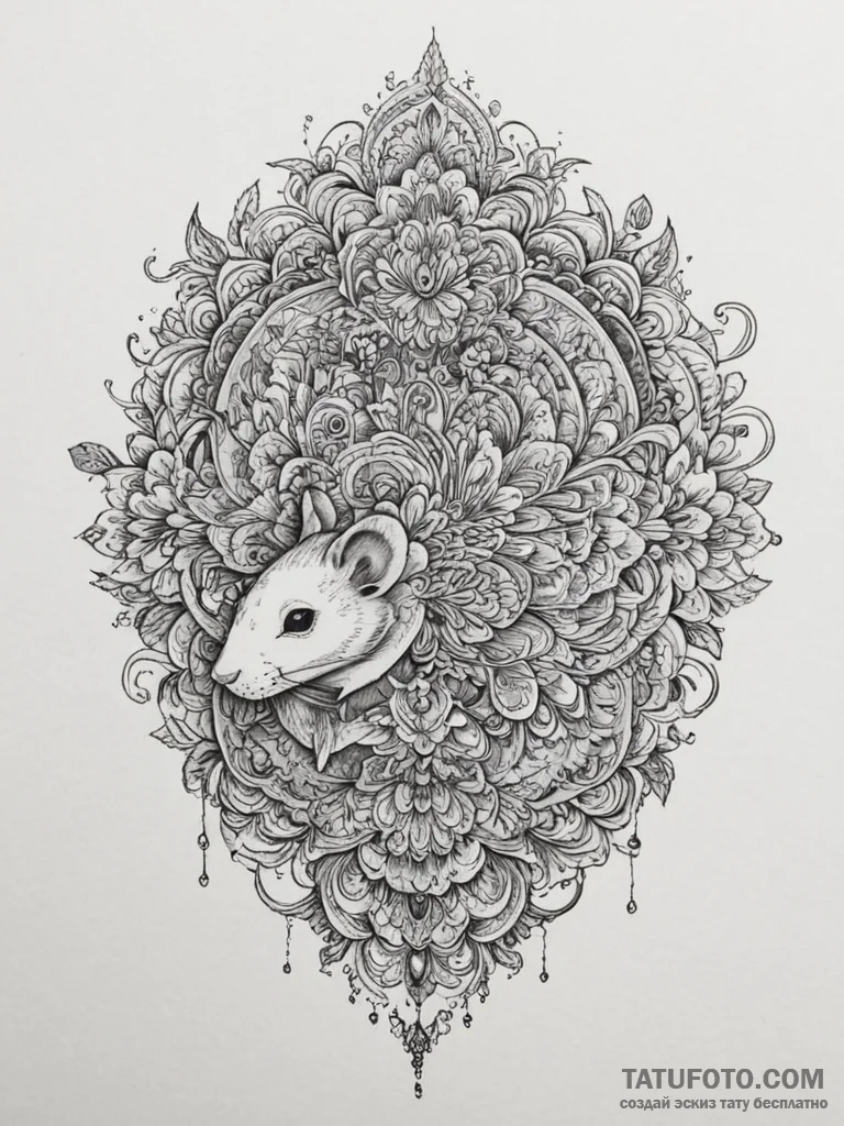 Tattoo sketch a gaming mouse pad with an intr... - эскиз тату (№1755452693_0, 17.08.2025 17:44) — Tatufoto.com