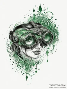 Tattoo design a stylized night vision goggles... - эскиз тату (№1755453096_0, 17.08.2025 17:51) — Tatufoto.com