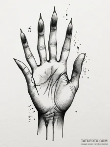 Tattoo design a delicate hand reaching out to... - эскиз тату (№1755453698_0, 17.08.2025 18:01) — Tatufoto.com