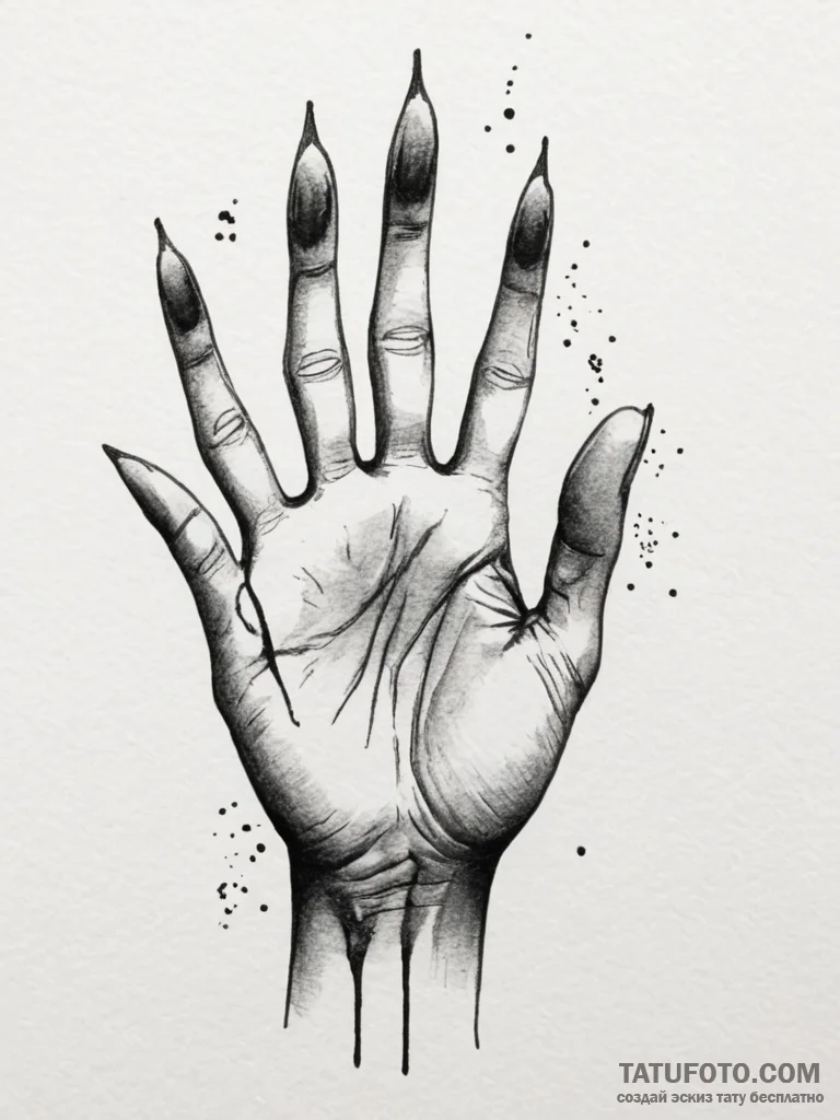 Tattoo design a delicate hand reaching out to... - эскиз тату (№1755453698_0, 17.08.2025 18:01) — Tatufoto.com