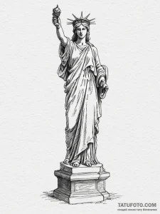 Motherland (statue), ink illustration for tat... - эскиз тату (№1755454093_0, 17.08.2025 18:08) — Tatufoto.com