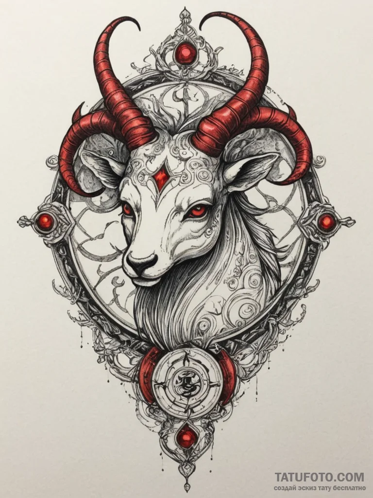 Tattoo design a zodiac animal with a single,... - эскиз тату (№1755455291_0, 17.08.2025 18:28) — Tatufoto.com