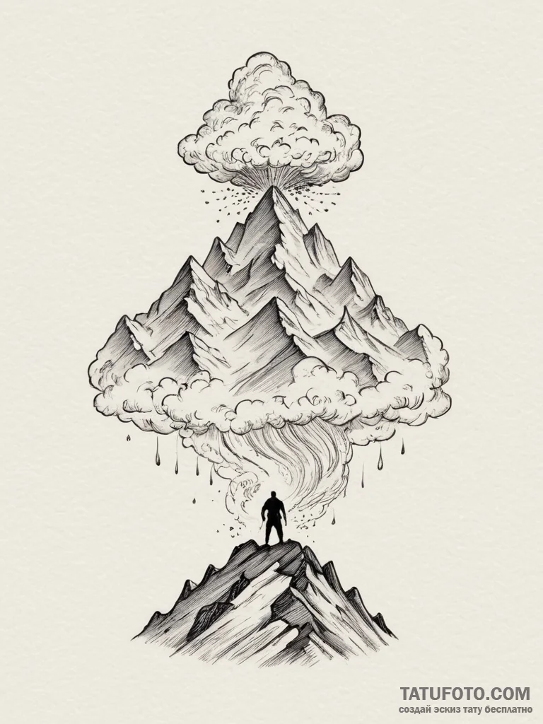 Tattoo design: a silhouette of perun standing... - эскиз тату (№1755456911_0, 17.08.2025 18:55) — Tatufoto.com