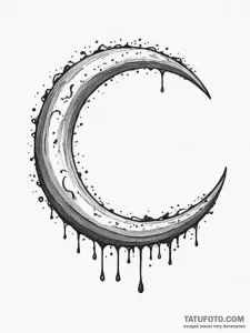 Crescent moon, concept art for tattoo, rough... - эскиз тату (№1755457518_0, 17.08.2025 19:05) — Tatufoto.com