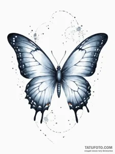 Tattoo design a butterfly in flight, its wing... - эскиз тату (№1755457718_0, 17.08.2025 19:08) — Tatufoto.com
