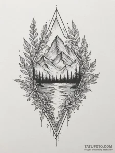 Tattoo sketch a blend of earthy greens and br... - эскиз тату (№1755459130_0, 17.08.2025 19:32) — Tatufoto.com