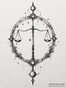 Tattoo sketch libra constellation, its stars... - эскиз тату (№1755459744_0, 17.08.2025 19:42) — Tatufoto.com