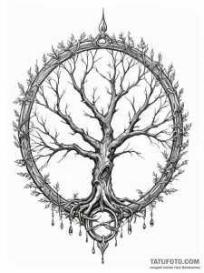 The erdtree from elden ring, ink illustration... - эскиз тату (№1755460958_0, 17.08.2025 20:02) — Tatufoto.com
