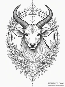 Tattoo design a zodiac glyph (symbol) with su... - эскиз тату (№1755461161_0, 17.08.2025 20:06) — Tatufoto.com
