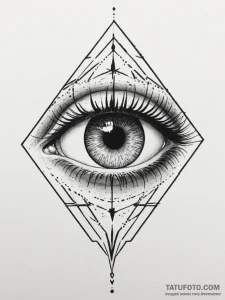 Tattoo design a stylized monster's eye peerin... - эскиз тату (№1755462755_0, 17.08.2025 20:32) — Tatufoto.com