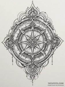 A geometric tattoo combining the kolovrat and... - эскиз тату (№1755462954_0, 17.08.2025 20:35) — Tatufoto.com