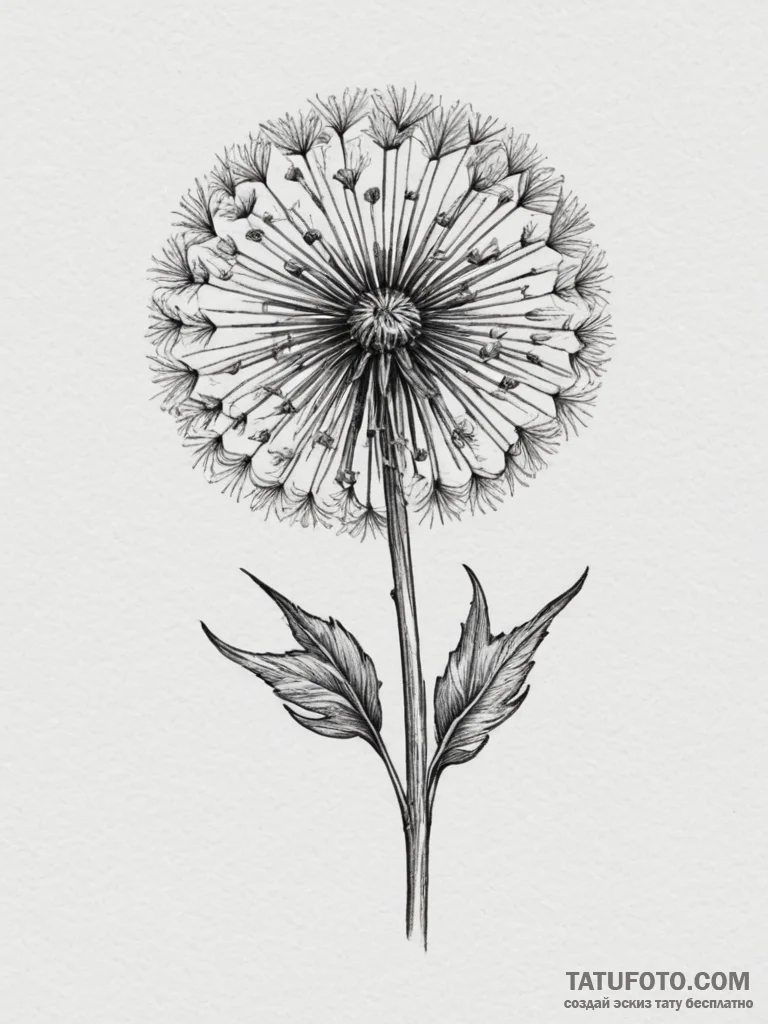 A dandelion clock (is there, but can be a clo... - эскиз тату (№1755464343_0, 17.08.2025 20:59) — Tatufoto.com