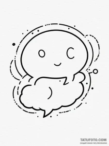 Tattoo design a glowing chat bubble with a me... - эскиз тату (№1755465133_0, 17.08.2025 21:12) — Tatufoto.com