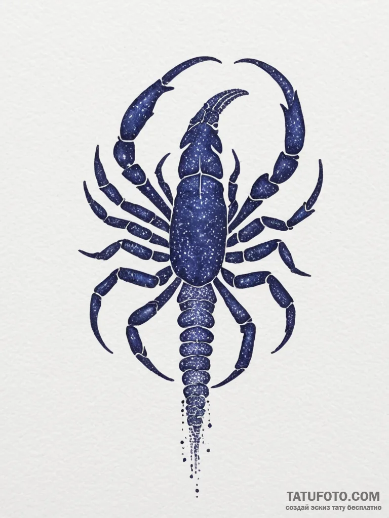 Tattoo design a scorpio scorpion, its silhoue... - эскиз тату (№1755465719_0, 17.08.2025 21:21) — Tatufoto.com