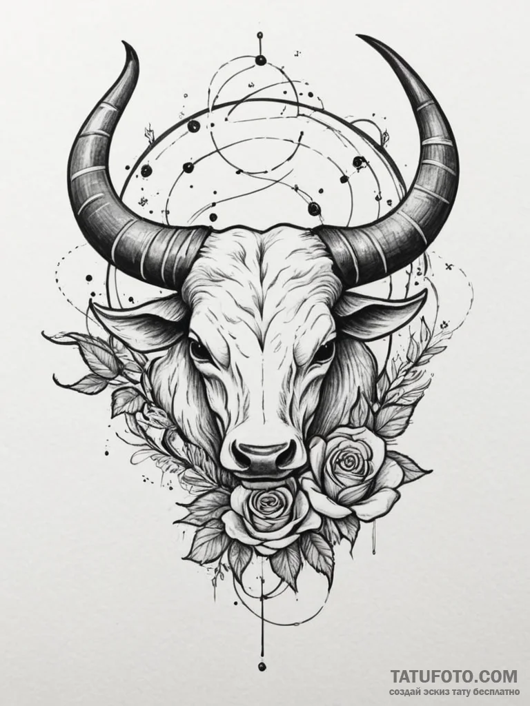 Tattoo design a taurus constellation integrat... - эскиз тату (№1755466111_0, 17.08.2025 21:28) — Tatufoto.com