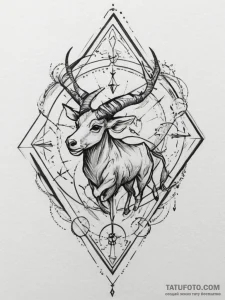 Tattoo design a zodiac glyph created by overl... - эскиз тату (№1755466501_0, 17.08.2025 21:35) — Tatufoto.com