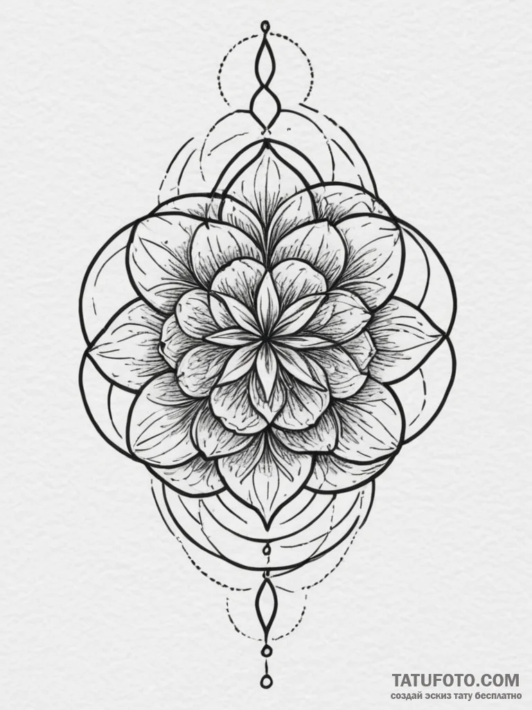 Flower of life, concept art for tattoo, clean... - эскиз тату (№1755467089_0, 17.08.2025 21:44) — Tatufoto.com