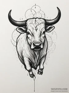 Tattoo sketch a zodiac animal (e.g., bull) co... - эскиз тату (№1755467479_0, 17.08.2025 21:51) — Tatufoto.com