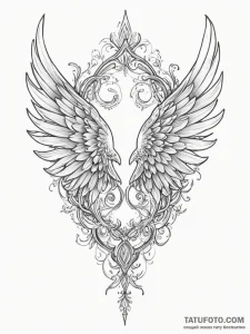 Hermes' wings, tattoo drawing outline, rough... - эскиз тату (№1755467868_0, 17.08.2025 21:57) — Tatufoto.com