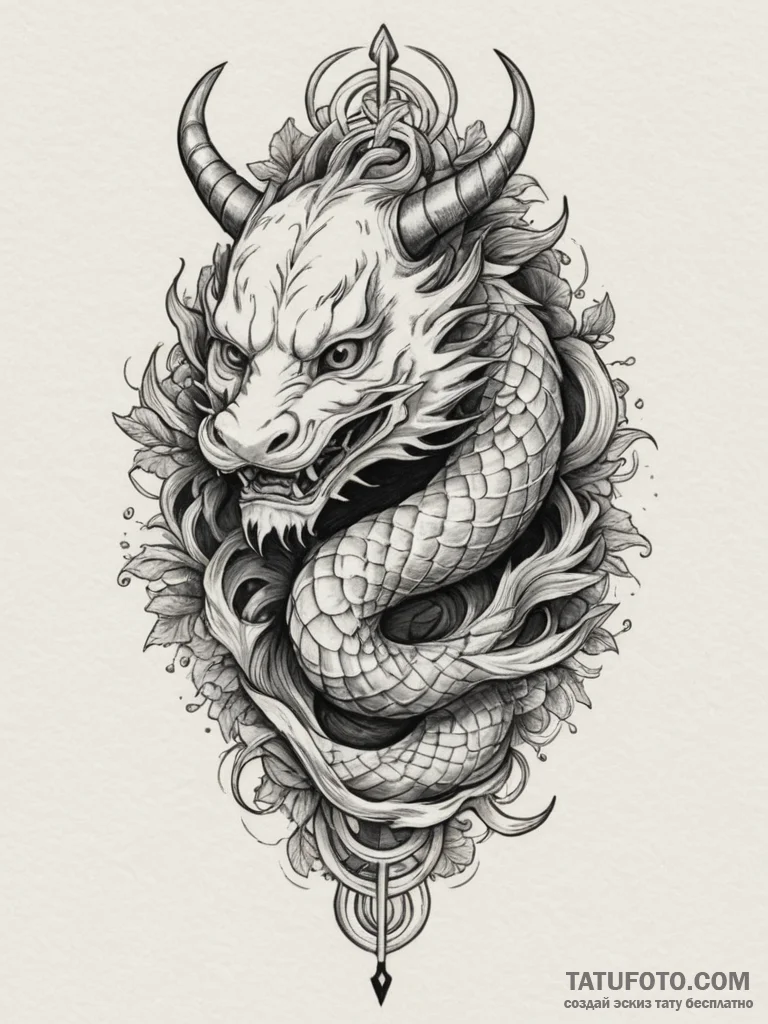 Tattoo design a crown intertwined with an inf... - эскиз тату (№1755469642_0, 17.08.2025 22:27) — Tatufoto.com