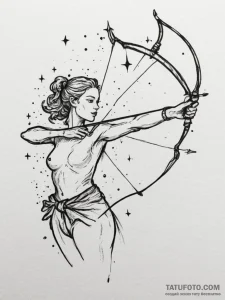 Tattoo sketch a sagittarius constellation, it... - эскиз тату (№1755480581_0, 18.08.2025 01:29) — Tatufoto.com
