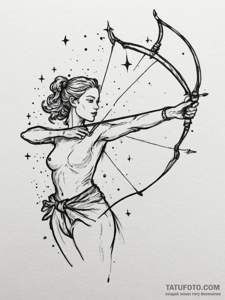 Tattoo sketch a sagittarius constellation, it... - эскиз тату (№1755480581_0, 18.08.2025 01:29) — Tatufoto.com