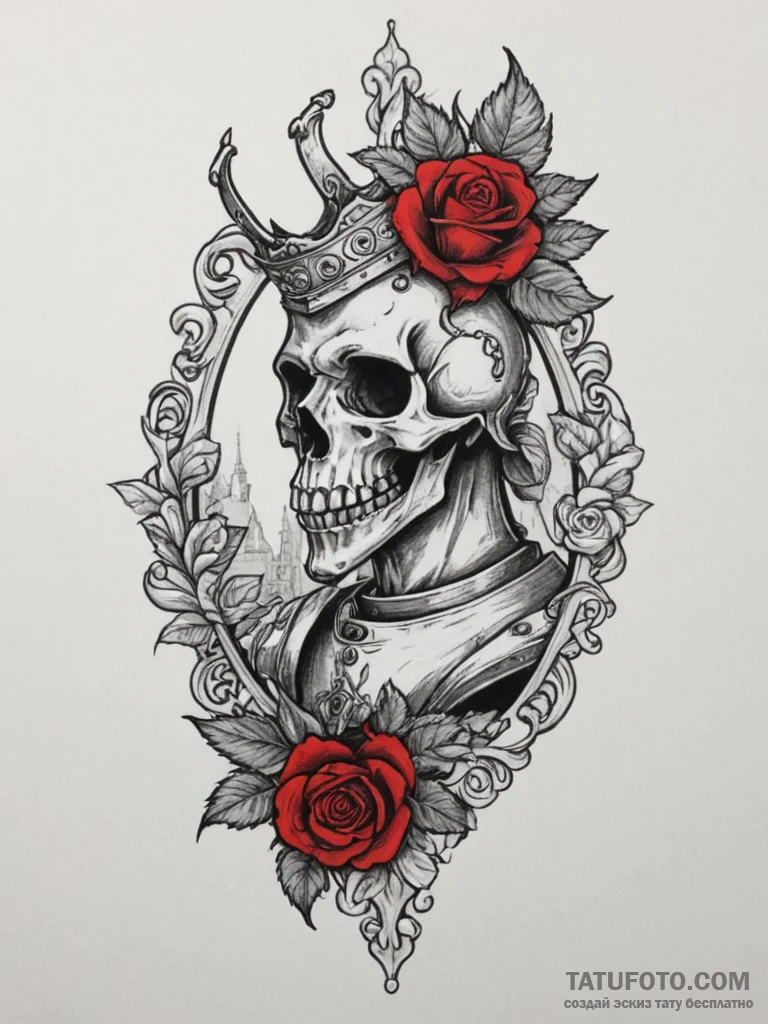 Tattoo design a stylized chess piece (king or... - эскиз тату (№1755480981_0, 18.08.2025 01:36) — Tatufoto.com
