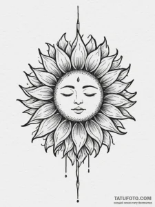Tattoo design: a stylized sun symbol (like th... - эскиз тату (№1755482573_0, 18.08.2025 02:02) — Tatufoto.com