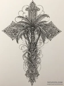 Palm tree, tattoo flash sheet design, muted c... - эскиз тату (№1755482975_0, 18.08.2025 02:09) — Tatufoto.com