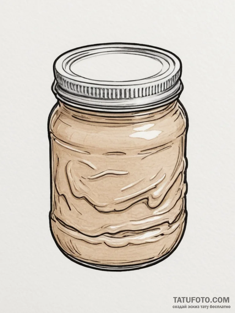 Tattoo sketch a classic "peanut butter" on on... - эскиз тату (№1755483371_0, 18.08.2025 02:16) — Tatufoto.com