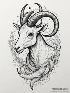 Tattoo design a capricorn goat-fish hybrid, w... - эскиз тату (№1755483969_0, 18.08.2025 02:26) — Tatufoto.com